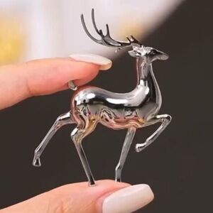 Christmas Reindeer Stainless Steel Waterproof Brooch